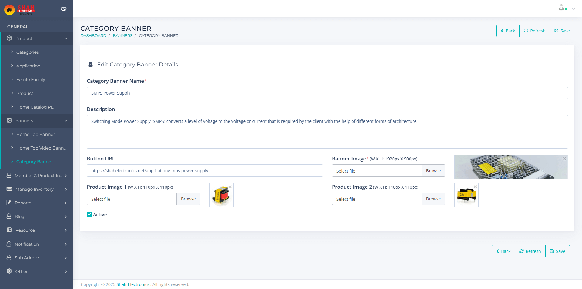 Shah Electronics Corporate Website