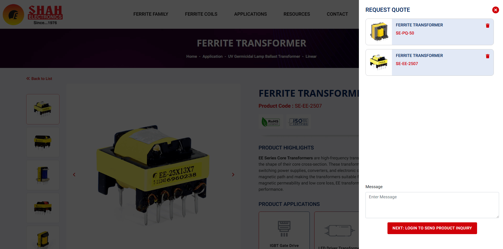 Shah Electronics Corporate Website