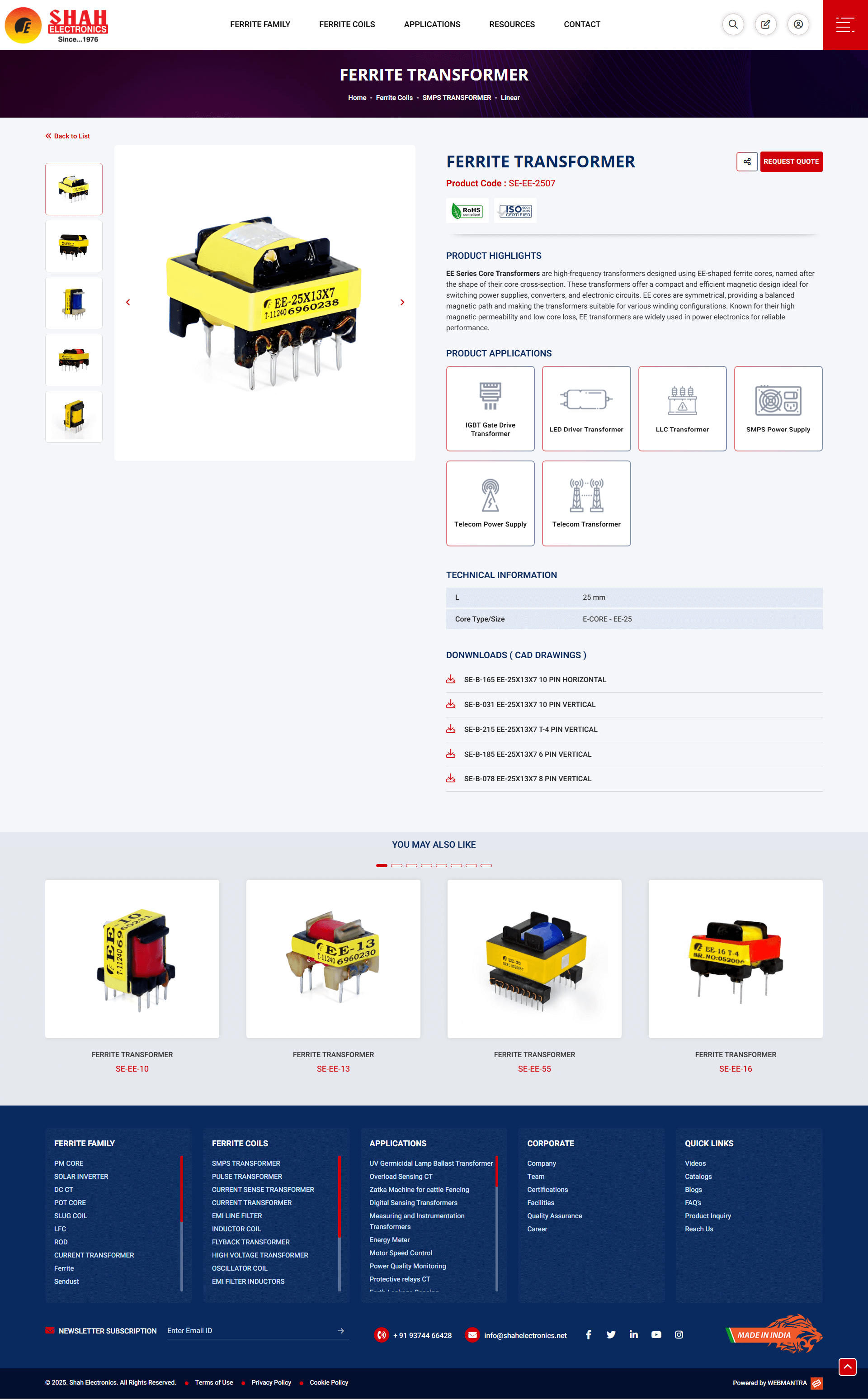 Shah Electronics Corporate Website