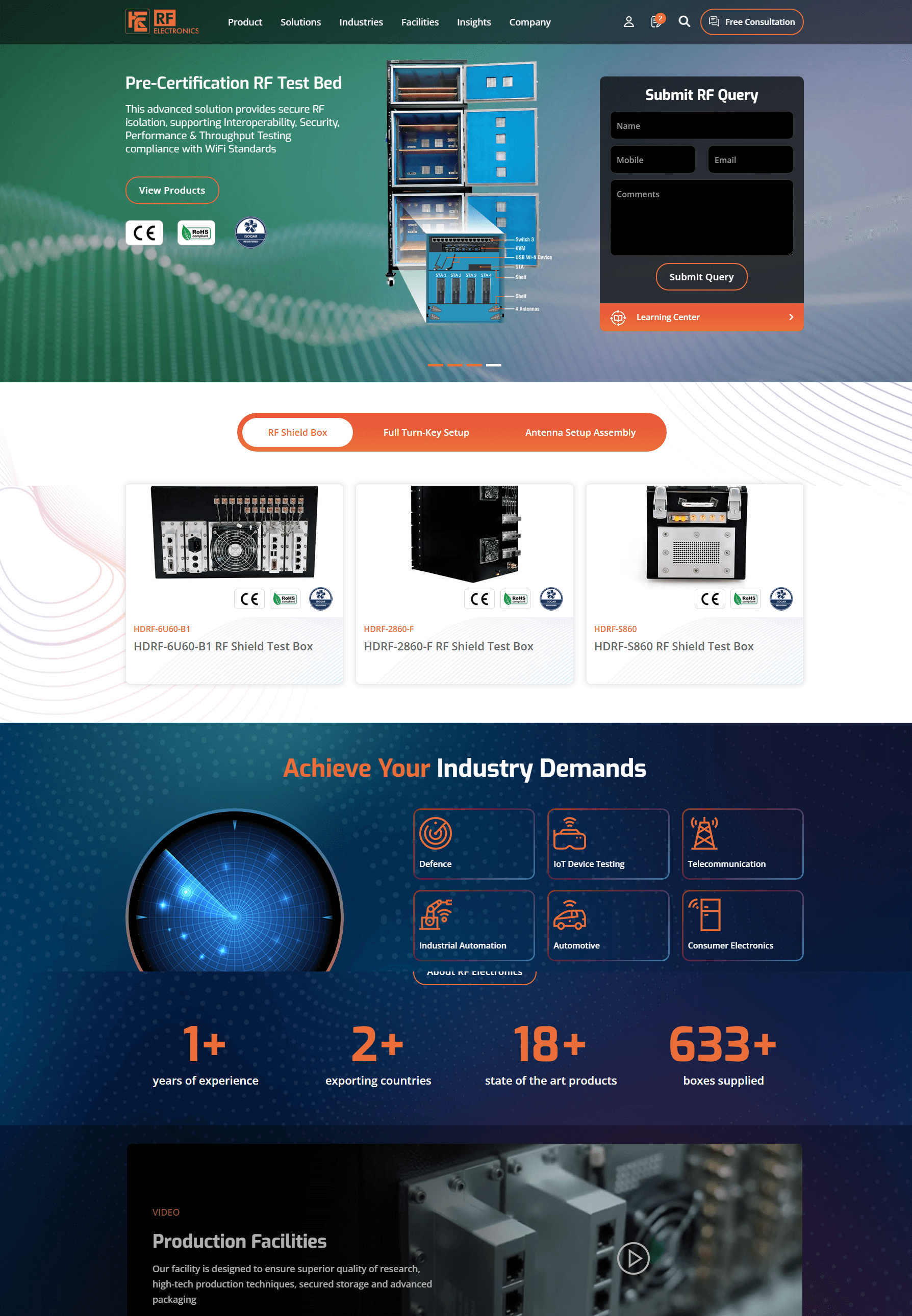 RF Electronics Corporate Website