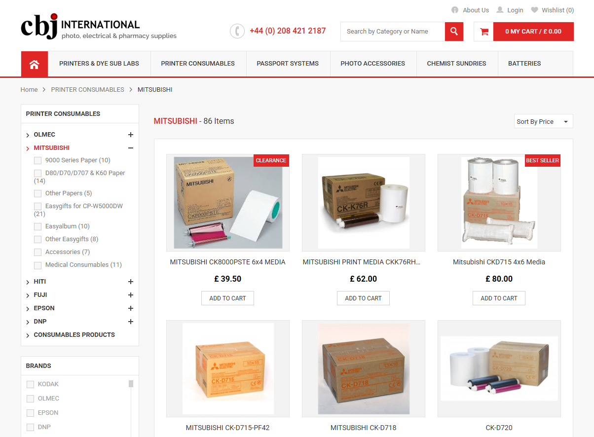 Ecommerce website for Photographic, Pharmacy and Electronics Industry