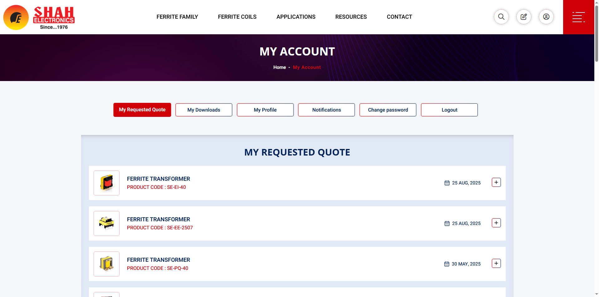 Shah Electronics Corporate Website