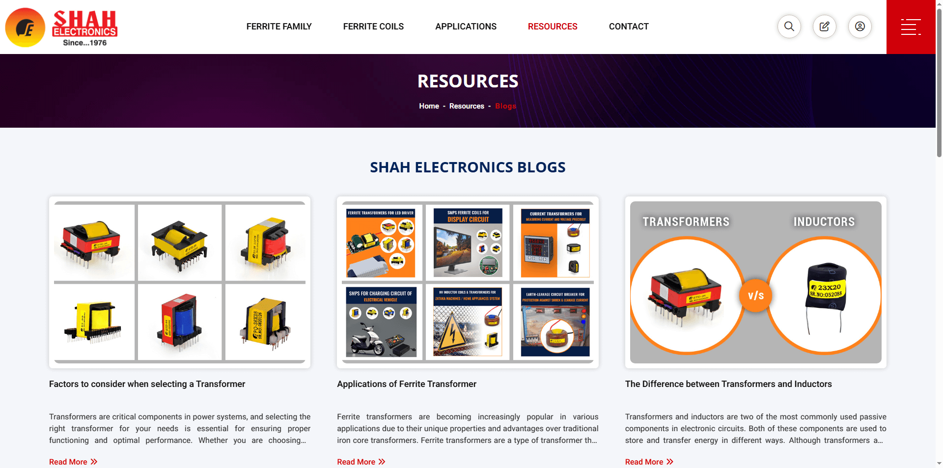 Shah Electronics Corporate Website