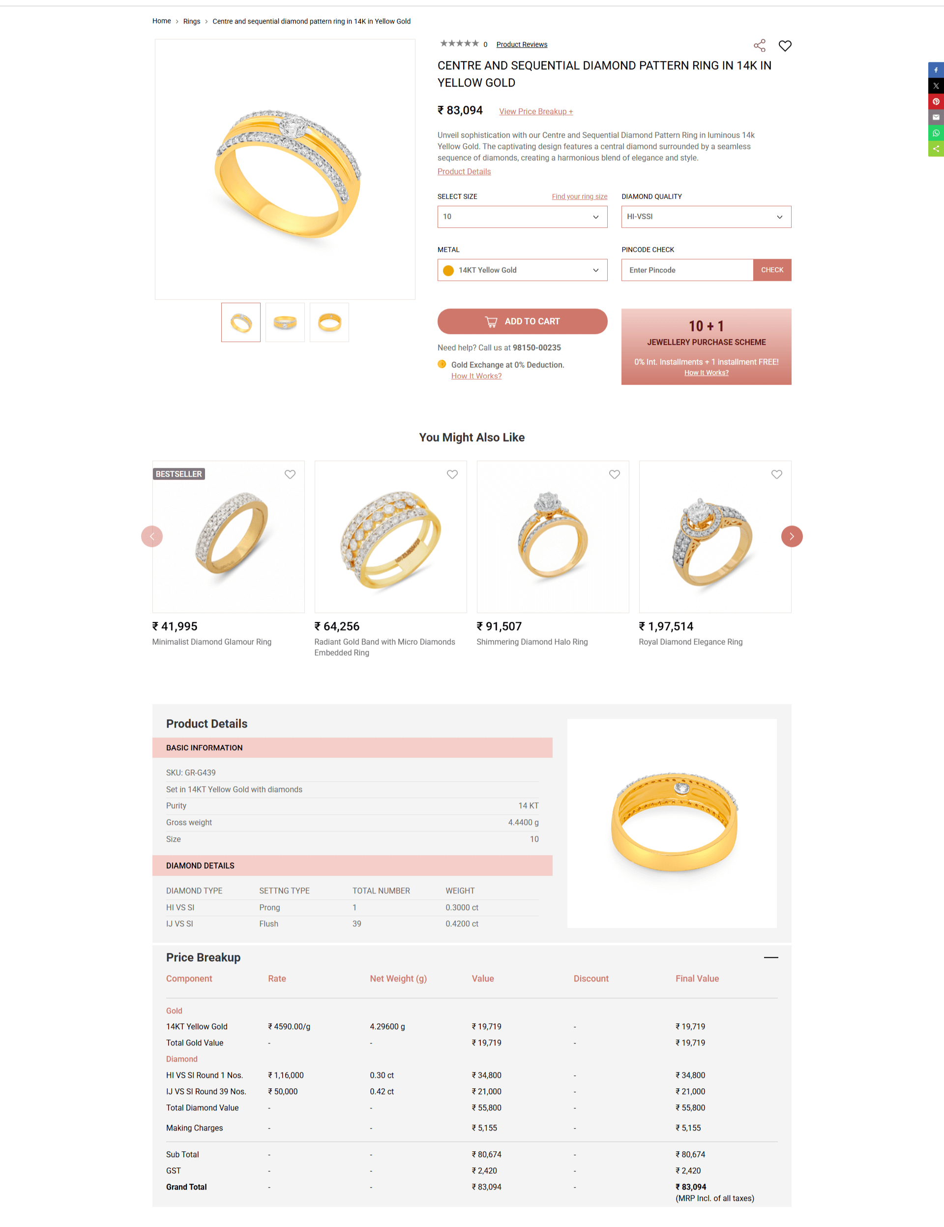 Ecommerce website for Jewelry