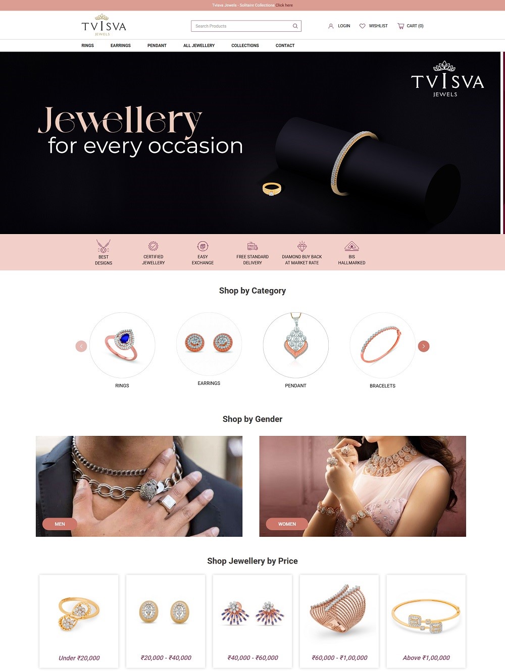 Ecommerce website for Jewelry